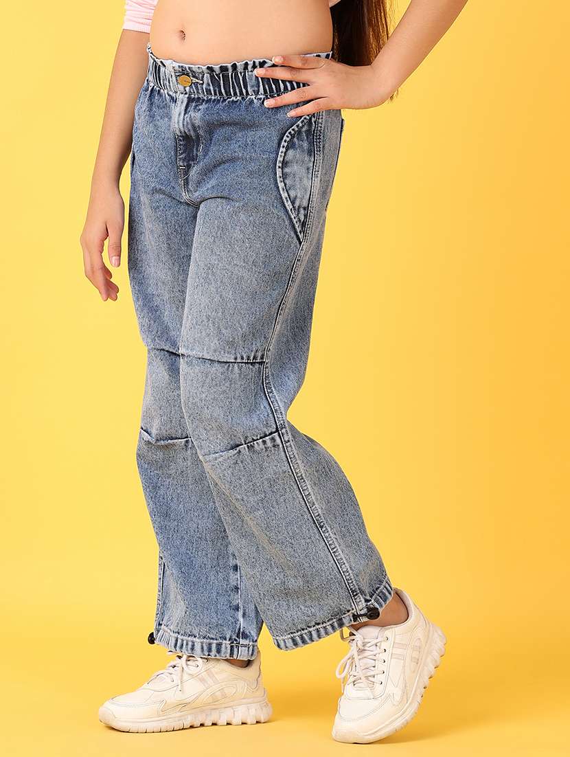 girls plain mid rise denim jeans - 21607683 -  Standard Image - 2