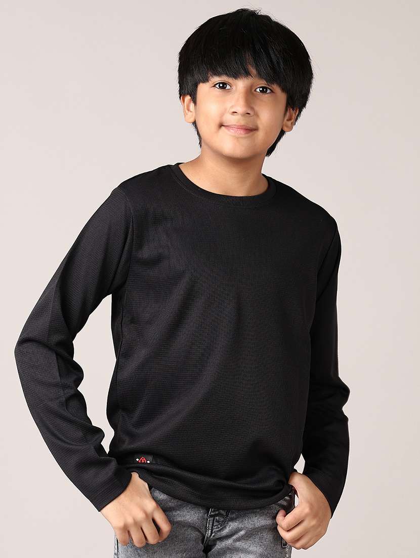 boys solid long sleeve t-shirt