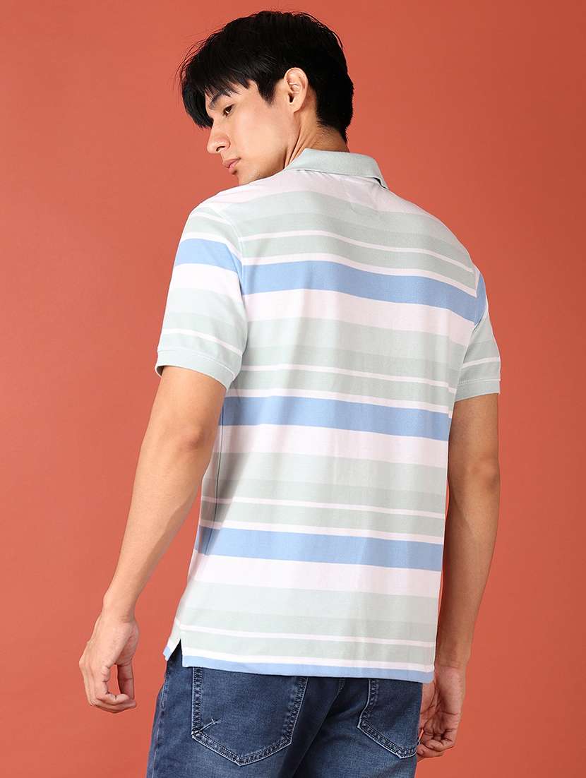 men striped short sleeve polo t-shirt - 21607707 -  Standard Image - 2