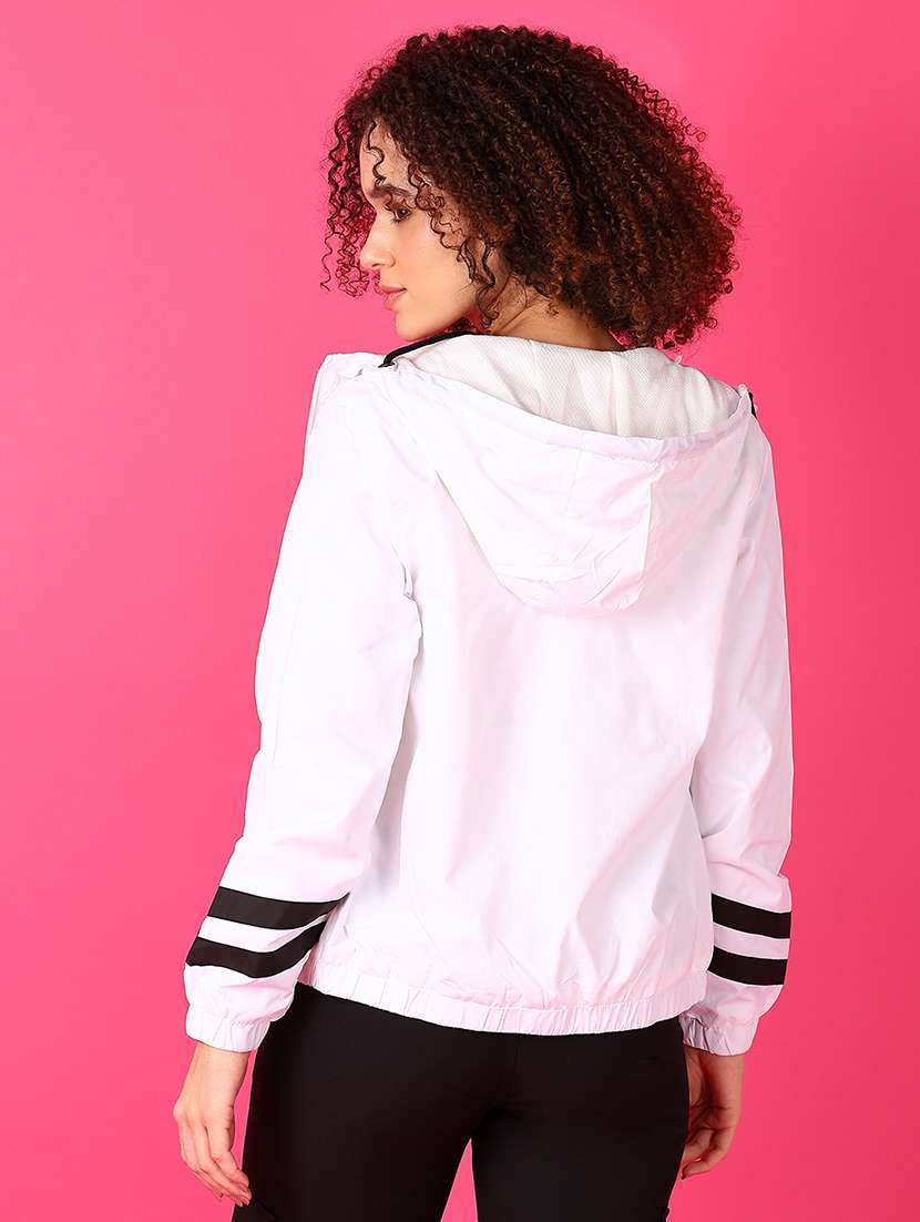 women solid long windcheater jacket - 21607715 -  Standard Image - 2