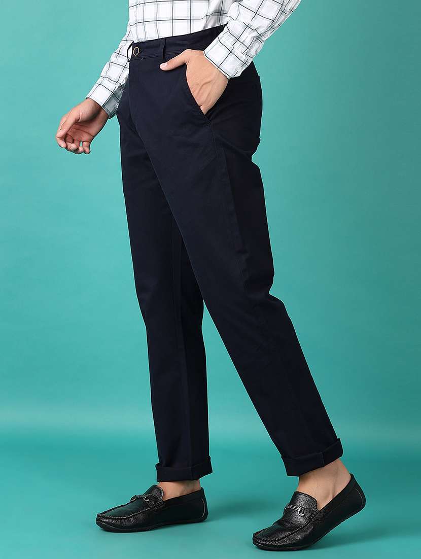 men mid rise solid chinos - 21607782 -  Standard Image - 2