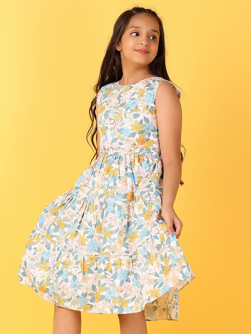 girls printed sleeveless cotton frock - 21607907 - Standard Image - 2