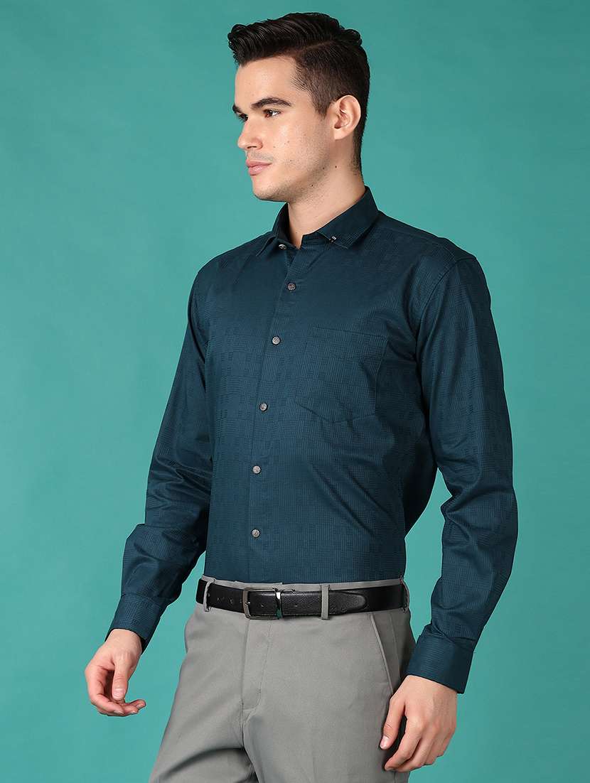 men long sleeves self design formal shirt - 21607920 -  Standard Image - 2