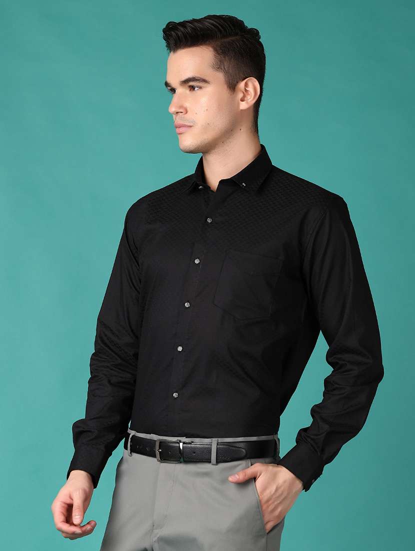 men long sleeves self design formal shirt - 21607924 -  Standard Image - 2