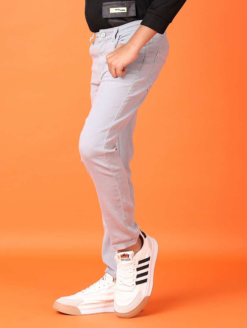 grey cotton plain jeans - 21607981 -  Standard Image - 2