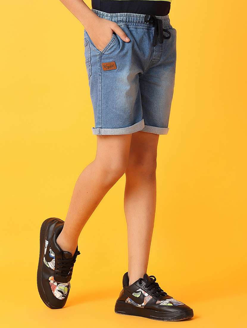 boys solid mid rise casual shorts - 21608082 -  Standard Image - 2