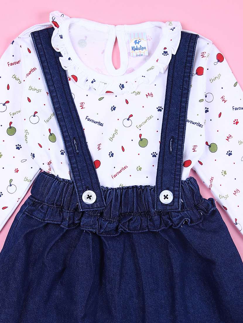 girls denim full length dungaree set - 21608250 -  Standard Image - 2