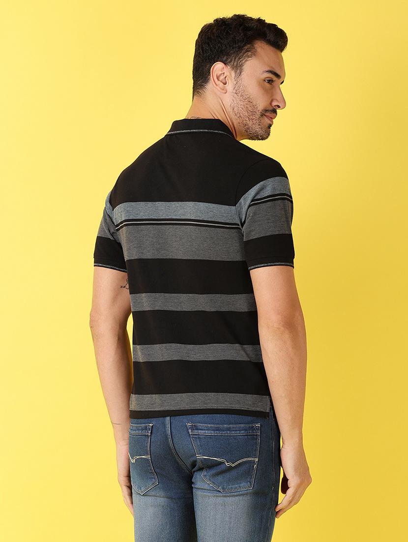 men striped short sleeve polo t-shirt - 21608253 - Standard Image - 2