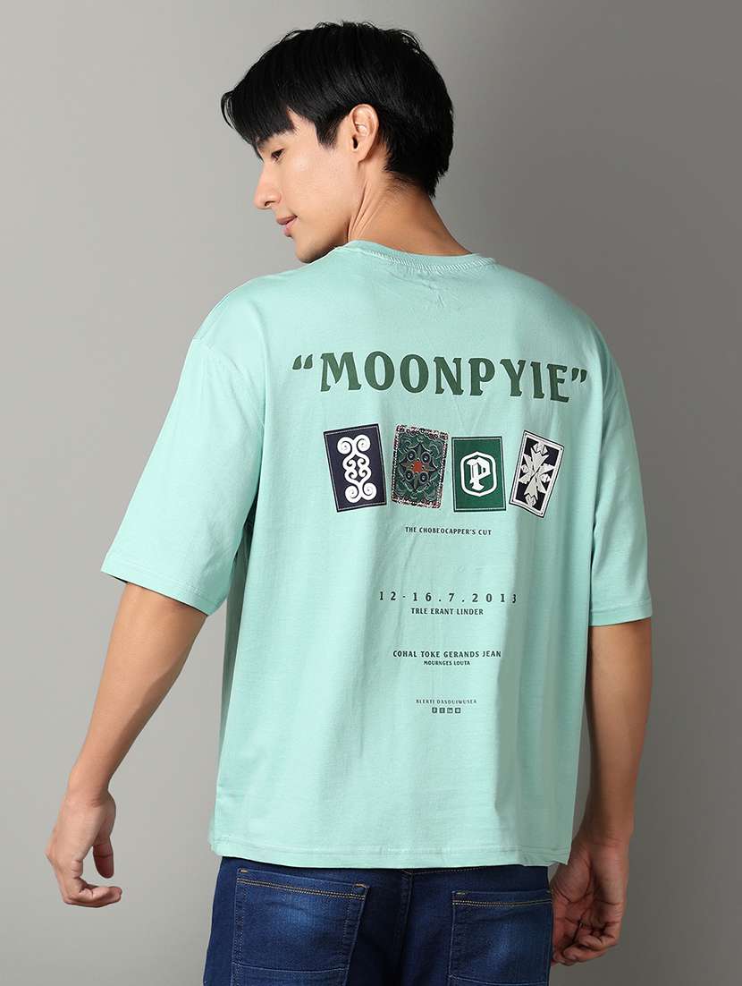 men round neck front & back print t-shirt  - 21608292 -  Standard Image - 2