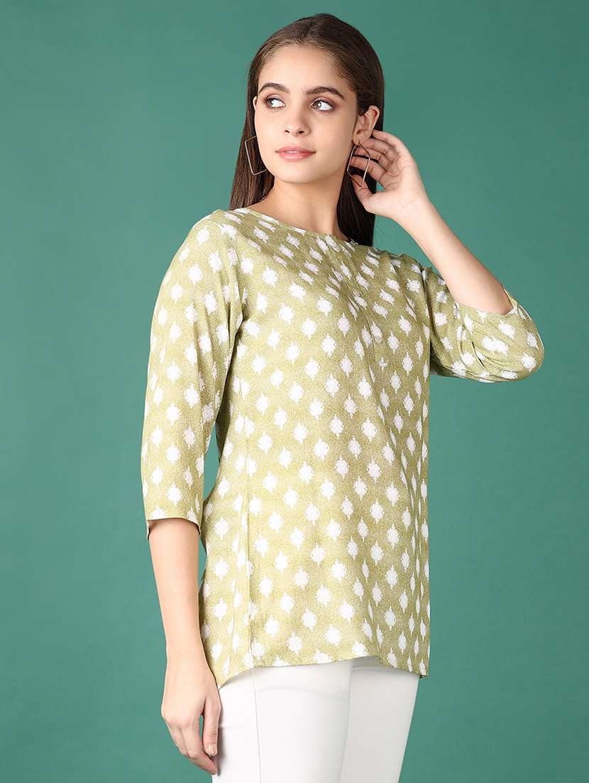women printed round neck straight kurti - 21608390 -  Standard Image - 2
