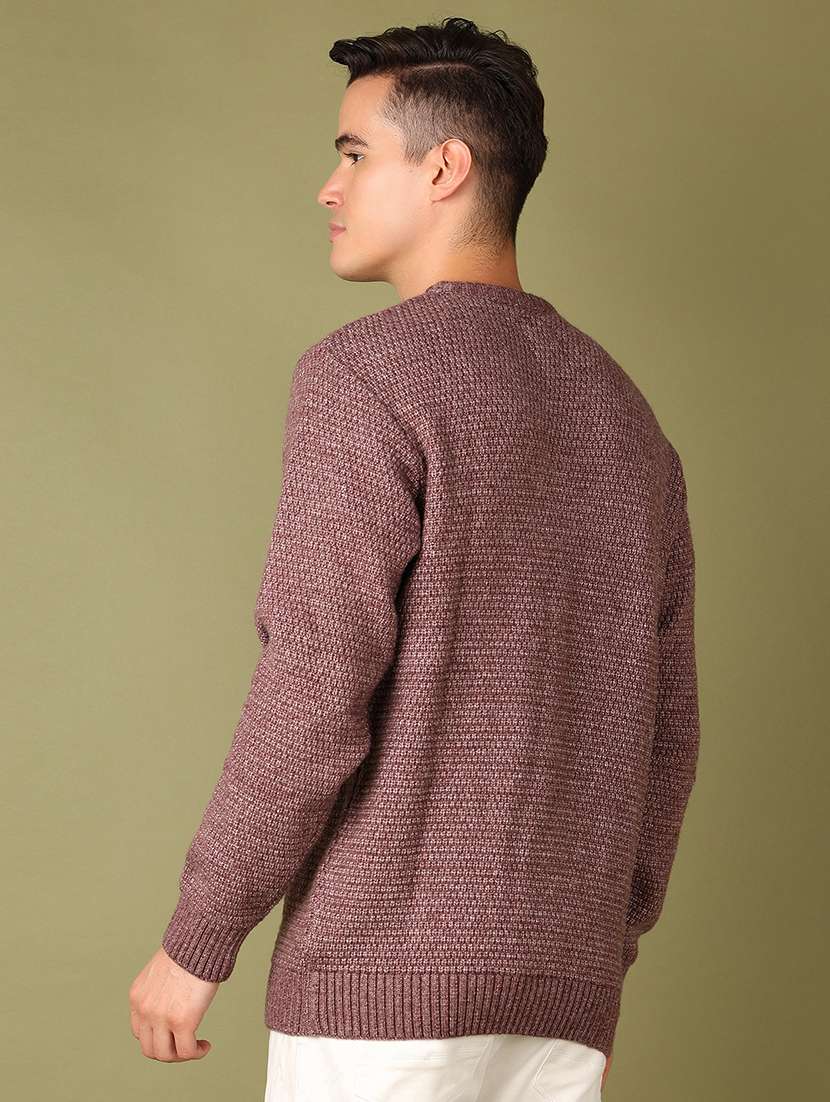men self design long sleeve regular fit pullover - 21608424 - Standard Image - 2