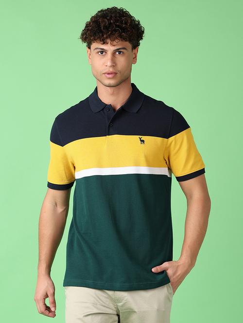 men short sleeves color block polo t-shirt  - 21608463 -  Standard Image - 0