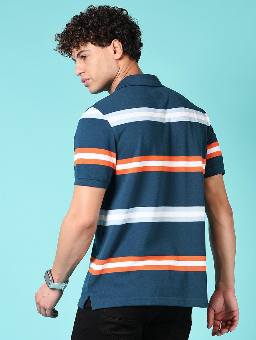 men striped short sleeve polo t-shirt - 21608505 - Standard Image - 2