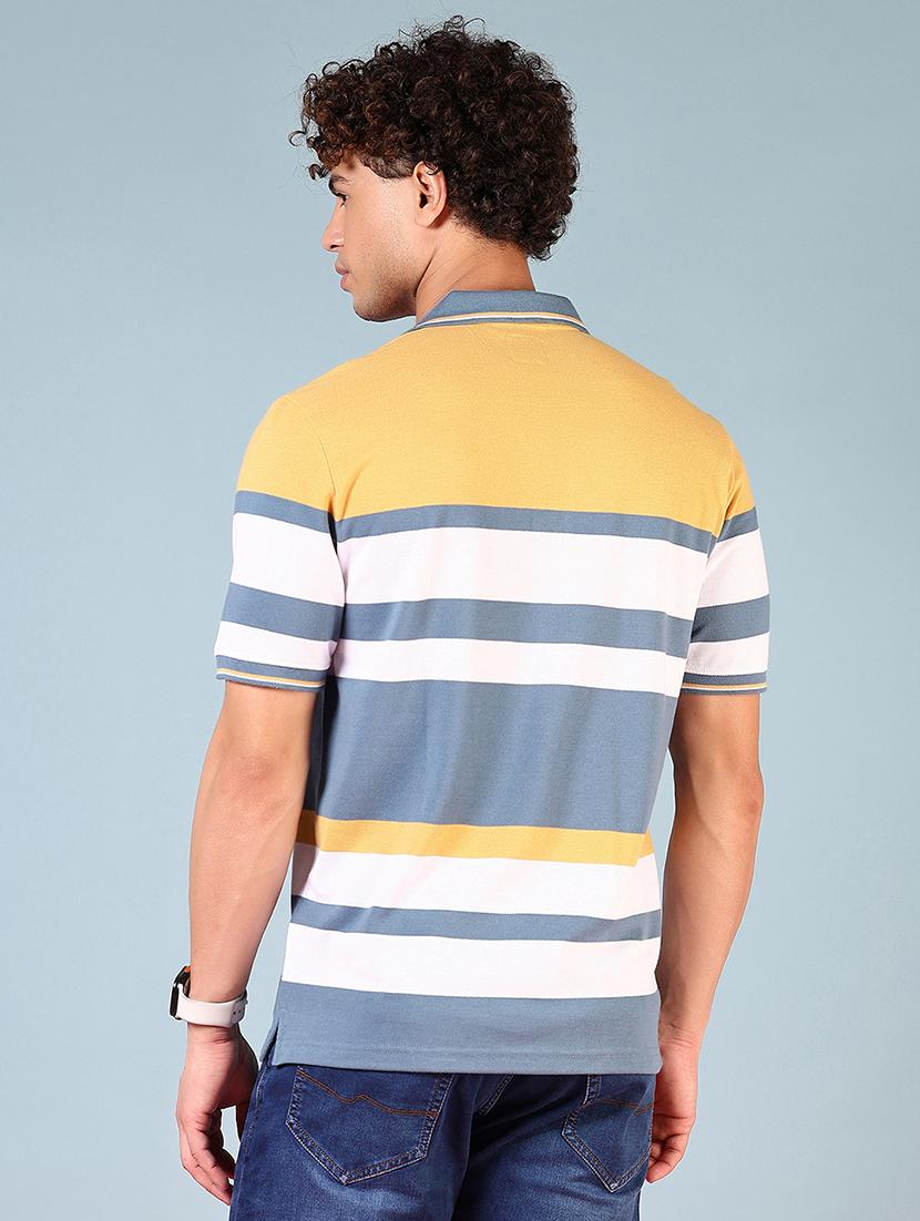 men striped short sleeve regular fit polo t-shirt - 21608548 - Standard Image - 2