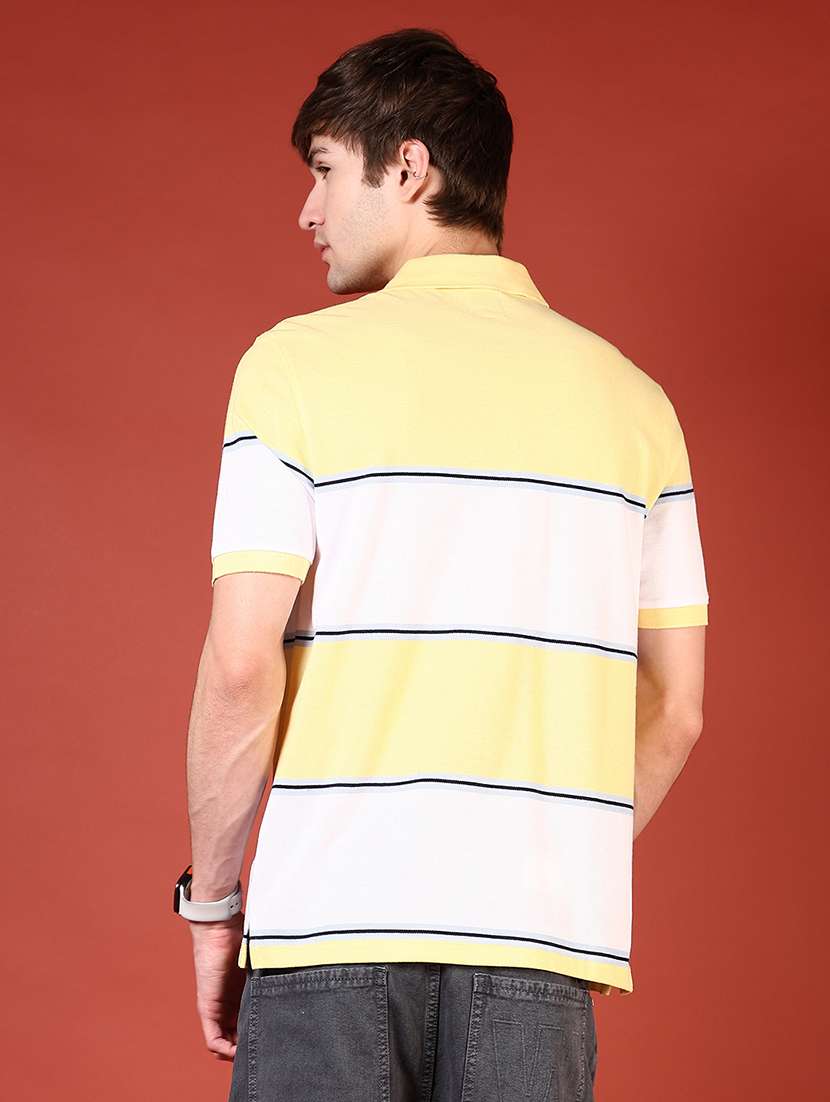 men striped short sleeve regular fit polo t-shirt - 21608605 -  Standard Image - 2
