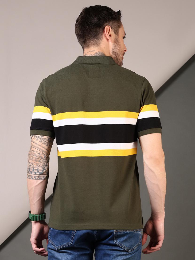 men short sleeves color block polo t-shirt - 21608607 - Standard Image - 2