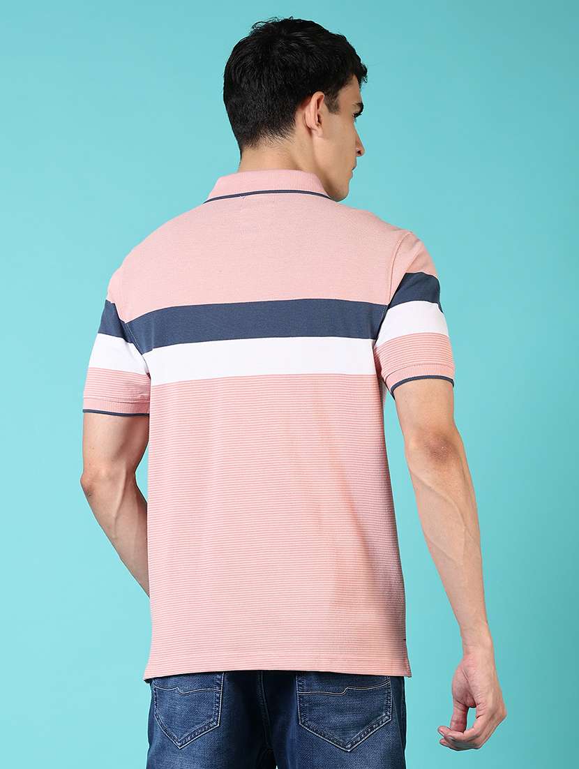 men striped short sleeve polo t-shirt - 21608608 -  Standard Image - 2