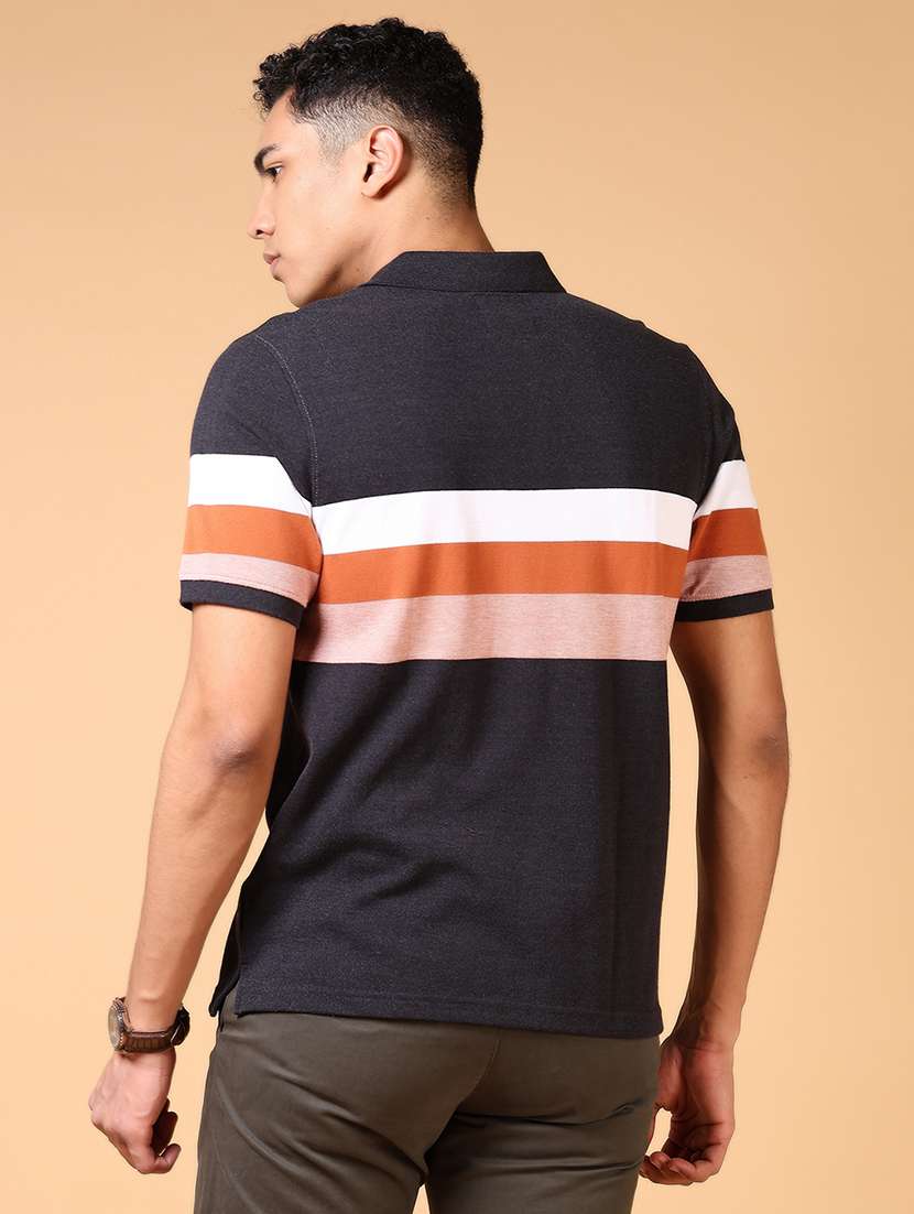 men striped short sleeve polo t-shirt - 21608612 -  Standard Image - 2