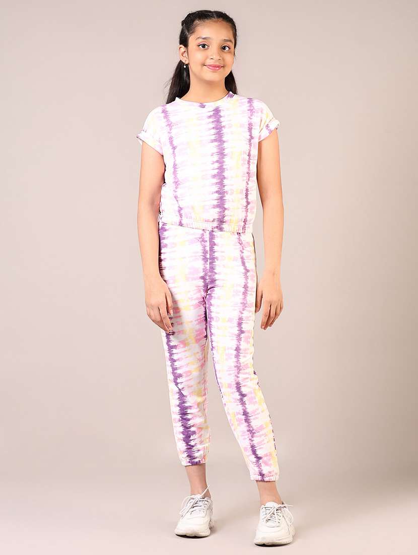 girls tie & dye full length co-ords set