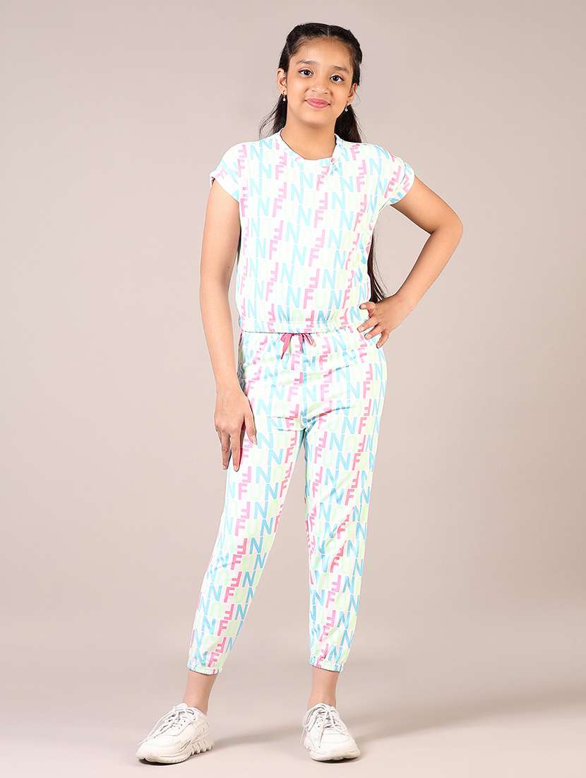 girls printed full length co-ords set