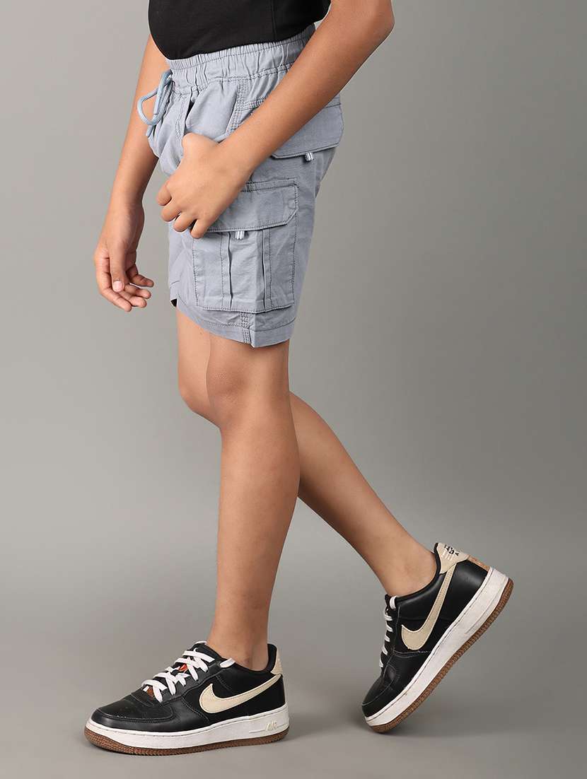 boys mid rise solid cargo shorts  - 21608739 -  Standard Image - 2