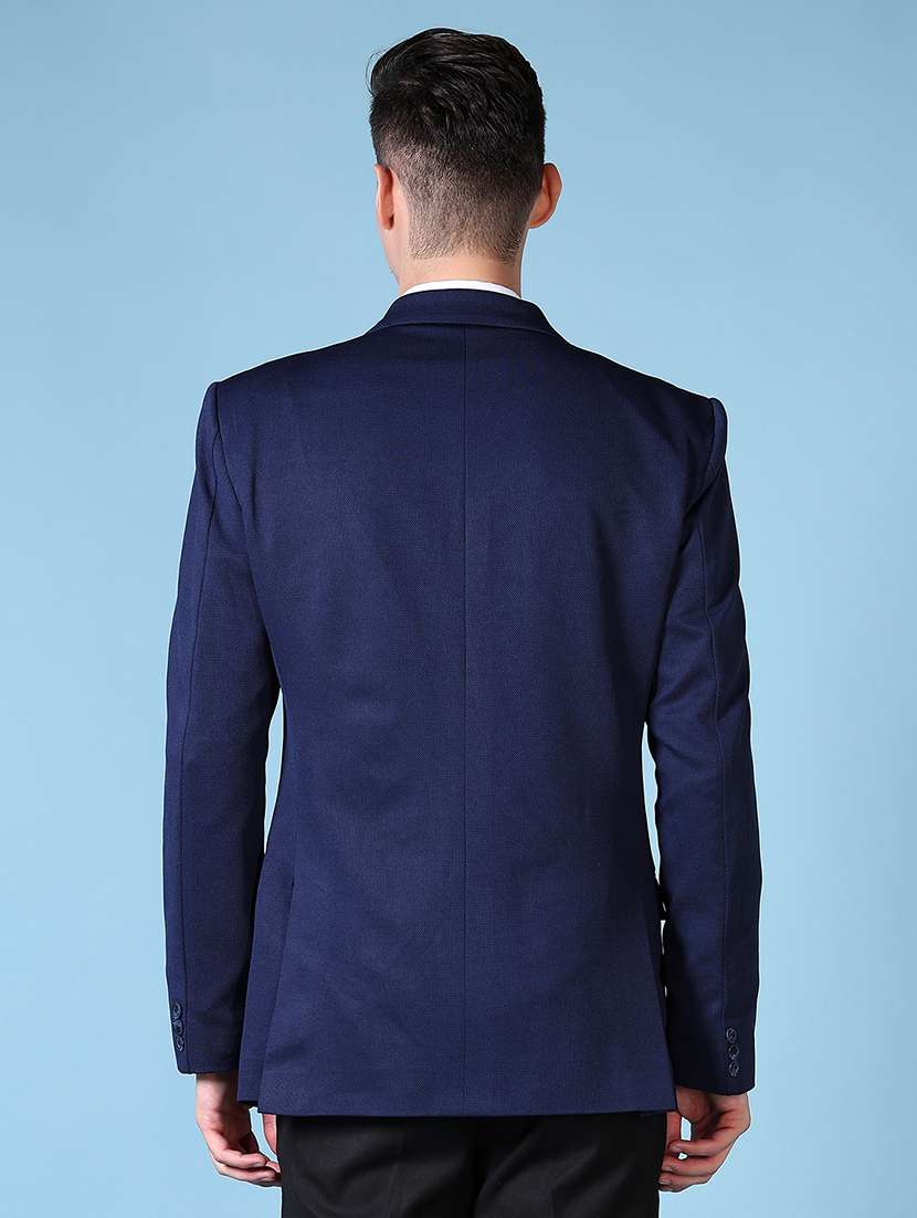 men solid lapel collar single breasted casual blazer - 21608778 -  Standard Image - 2