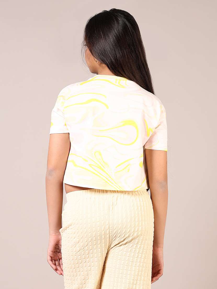 girls printed short sleeve crop tee - 21608832 -  Standard Image - 2