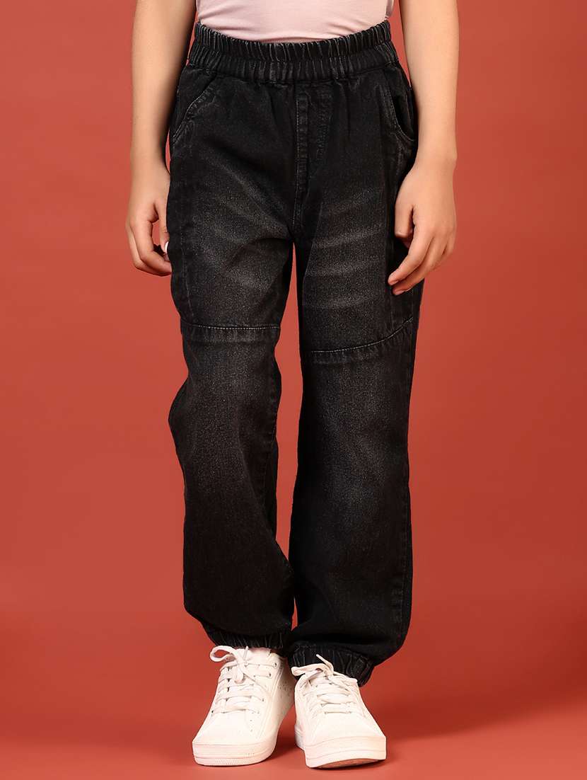 boys solid mid rise baggy jeans - 21608995 -  Standard Image - 2