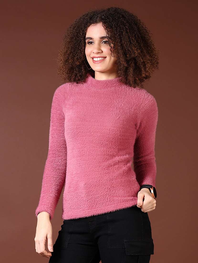 women solid long sleeves pullover - 21609002 -  Standard Image - 2