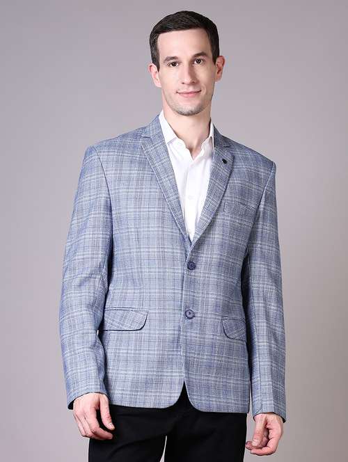 men checkered single breasted casual blazer - 21609052 -  Standard Image - 0