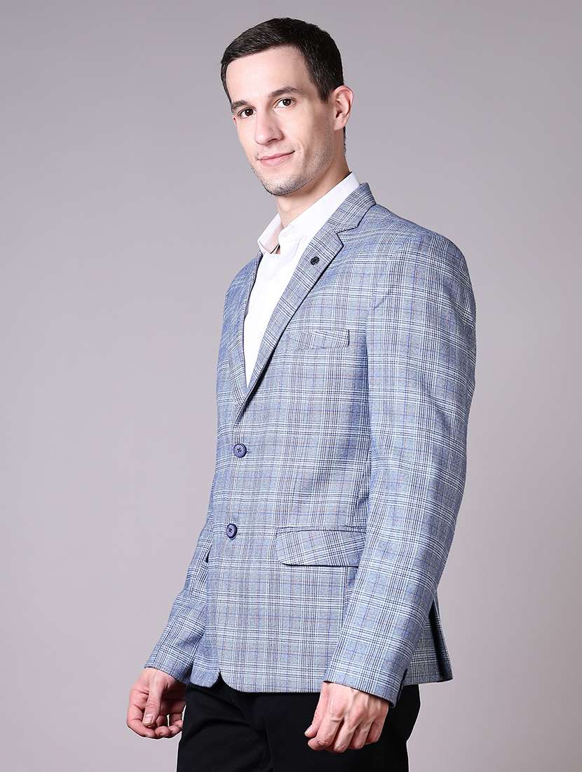 men checkered single breasted casual blazer - 21609052 -  Standard Image - 2