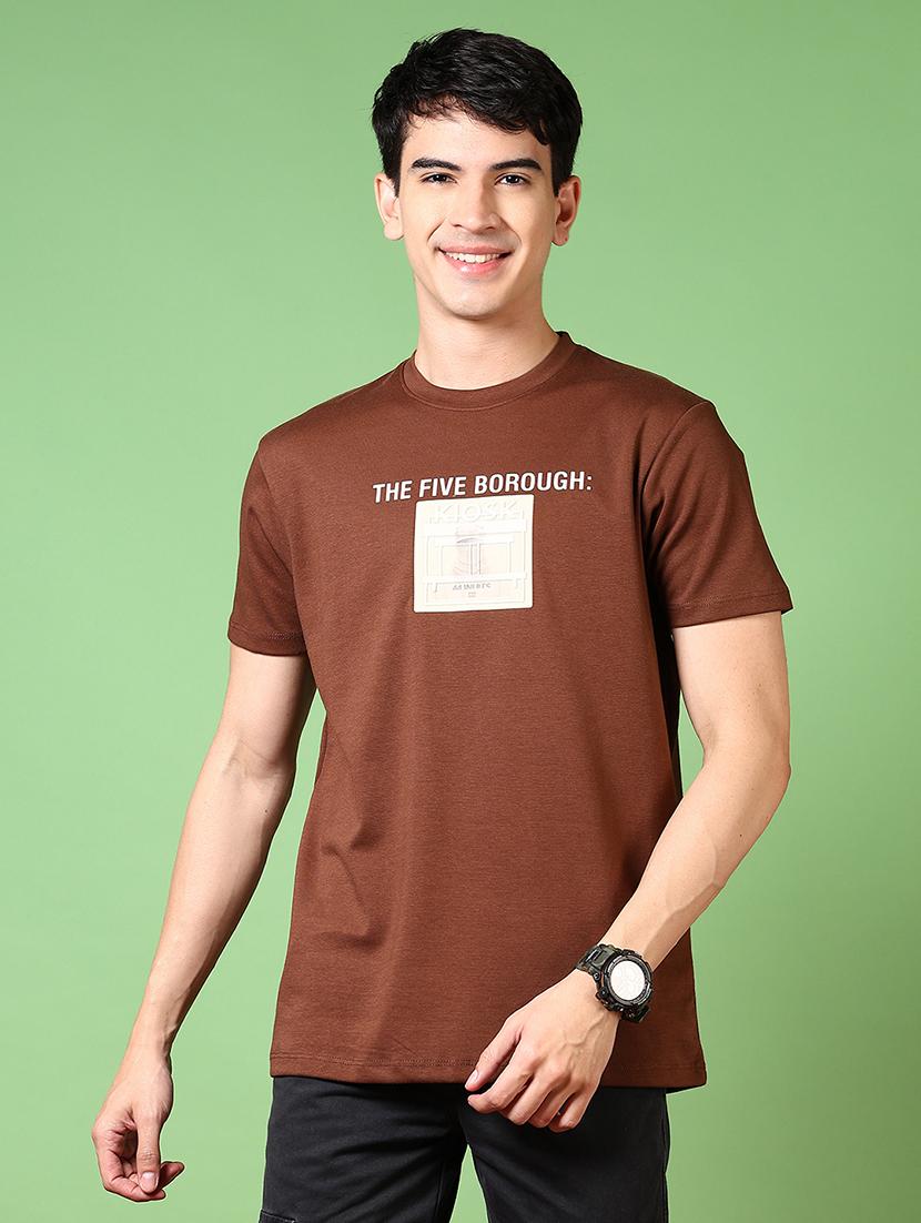 men printed round neck short sleeves t-shirt - 21609146 - Zoom Image - 0