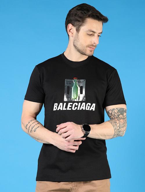 men chest print round neck regular fit t-shirt - 21609227 - Standard Image - 0