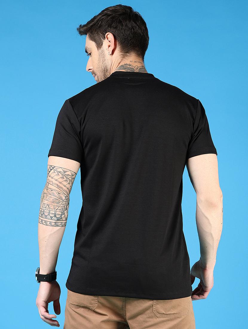 men chest print round neck regular fit t-shirt - 21609227 - Standard Image - 2
