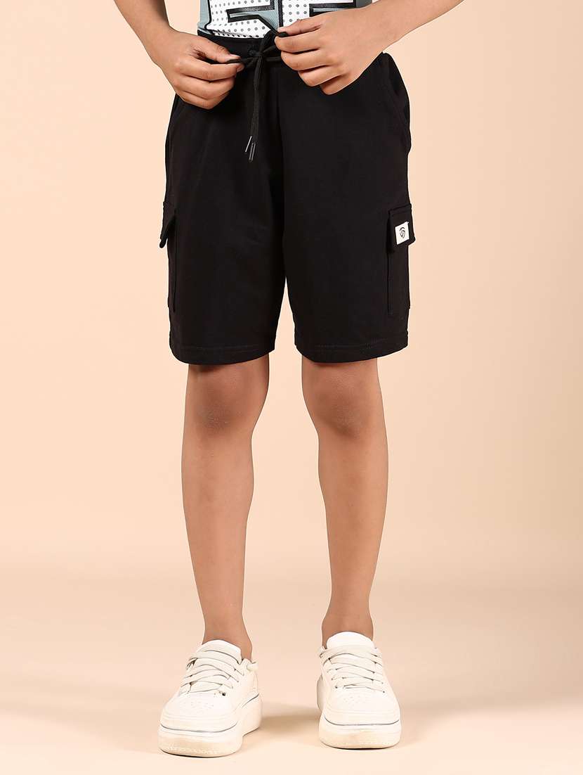 boys solid mid rise cargo shorts 