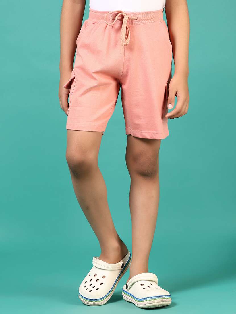 boys solid mid rise regular fit cargo shorts  - 21609599 -  Standard Image - 2