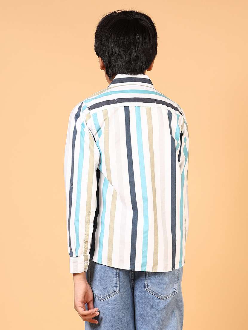 boys striped long sleeves collared shirt - 21609637 - Standard Image - 2