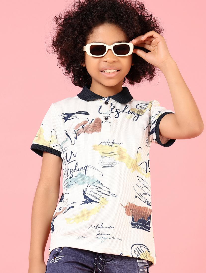 boys printed short sleeves polo t-shirt