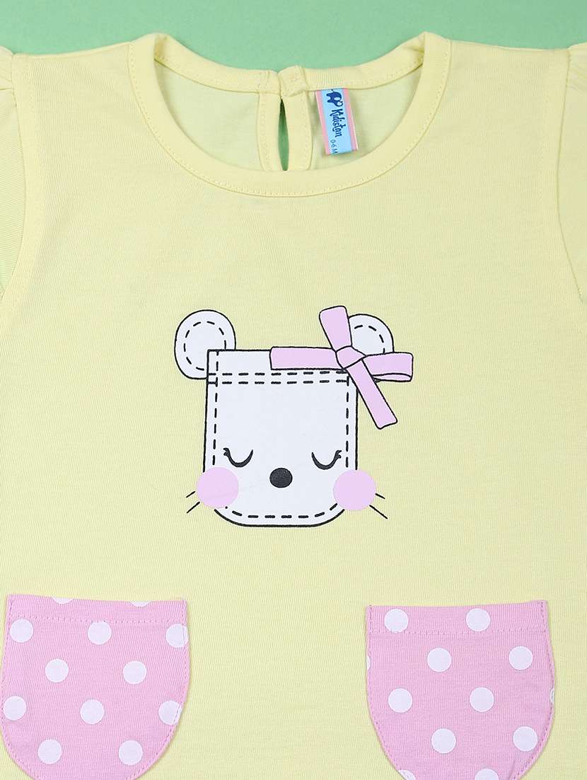 girls printed t-shirt & shorts casual wear sets - 21609731 - Standard Image - 2