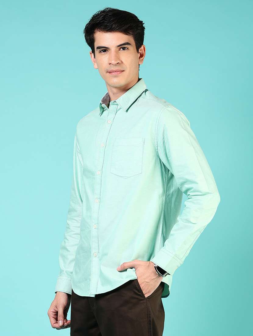 men solid collared long sleeve casual shirt - 21609861 - Standard Image - 2