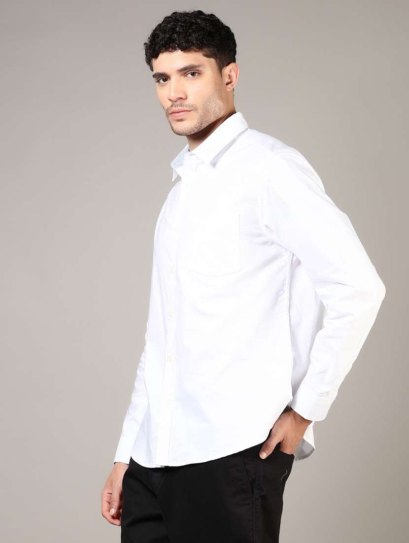 men solid collared long sleeve casual shirt - 21609862 -  Standard Image - 2