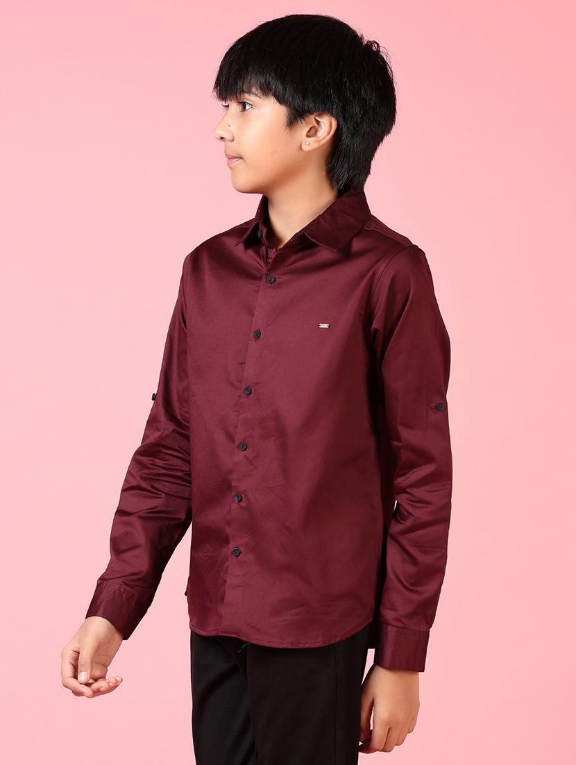 boys long sleeves solid shirt - 21609869 - Standard Image - 2