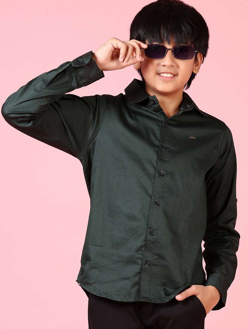 boys long sleeves solid shirt