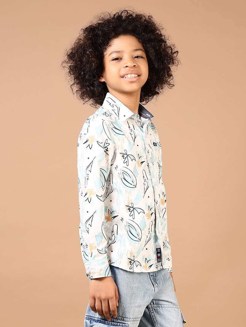 boys printed collared long sleeves shirt - 21609880 -  Standard Image - 2