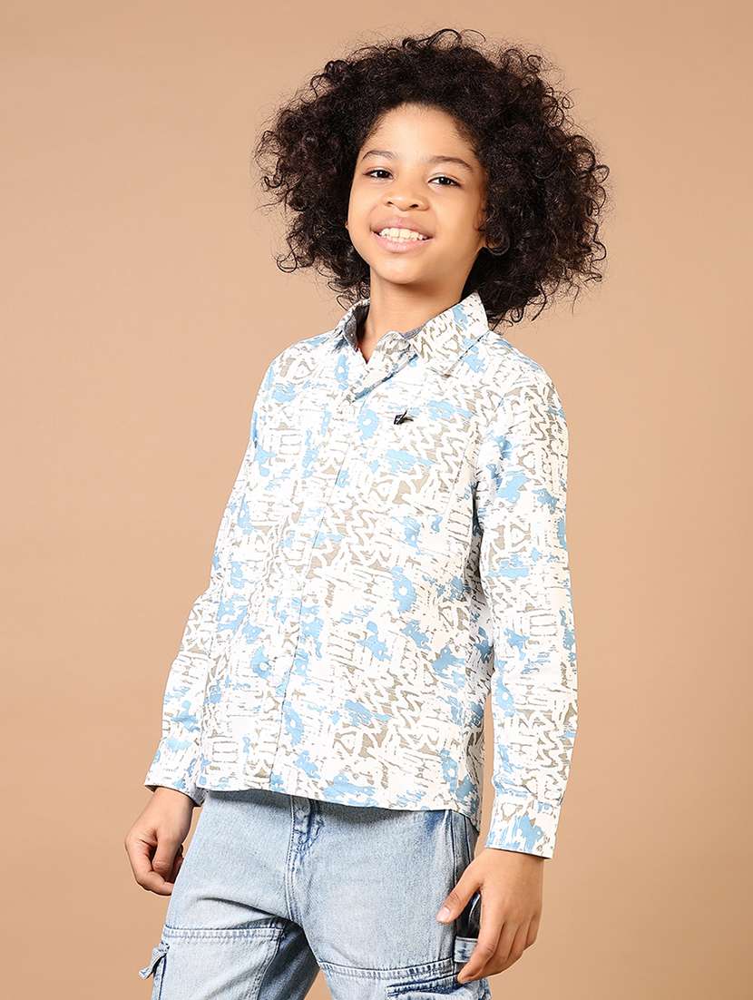 boys printed collared long sleeves shirt - 21609881 -  Standard Image - 2
