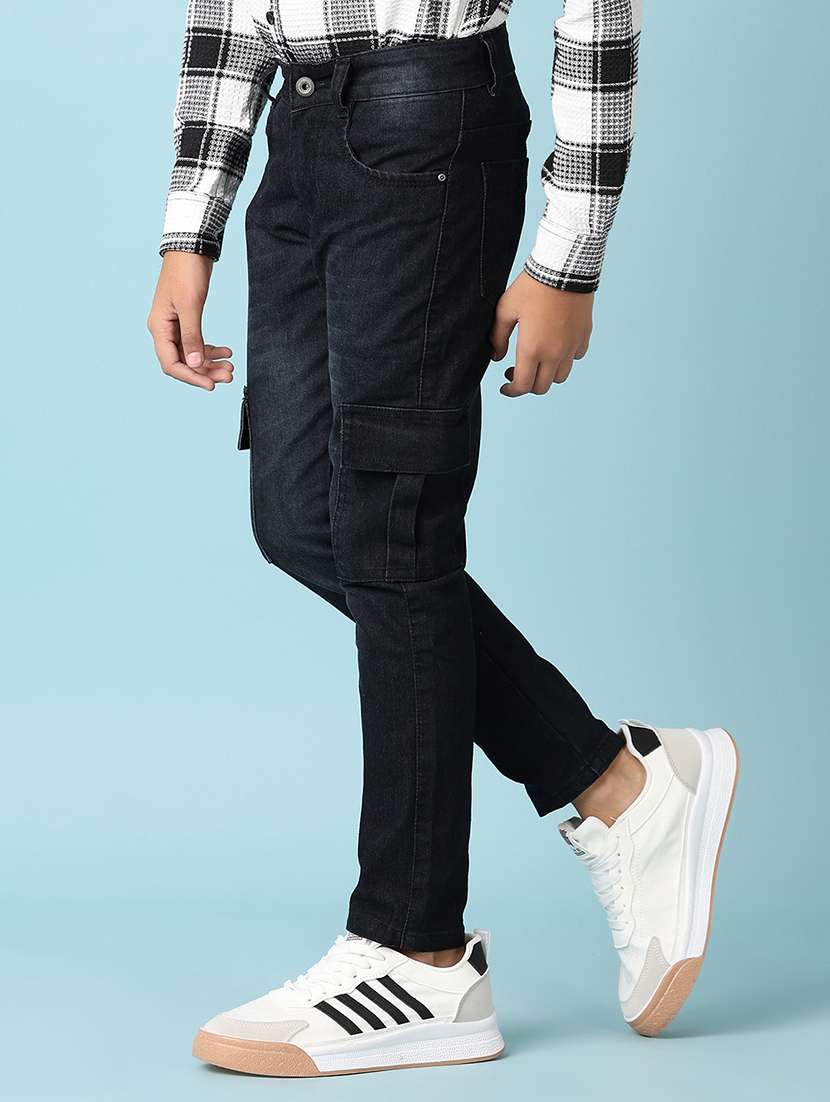 boys plain mid rise cargo - 21609895 - Standard Image - 2