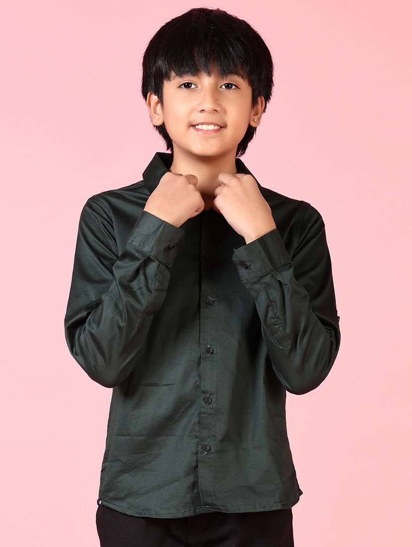 boys long sleeves solid shirt