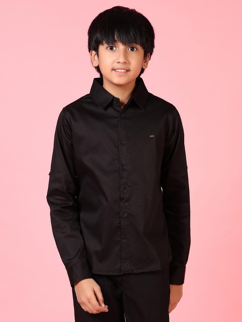 boys long sleeves solid shirt - 21609928 -  Zoom Image - 0