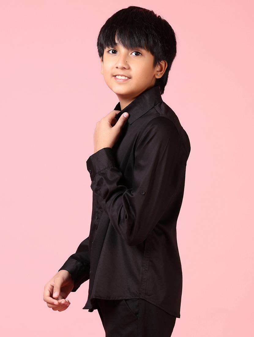 boys long sleeves solid shirt - 21609928 - Standard Image - 2