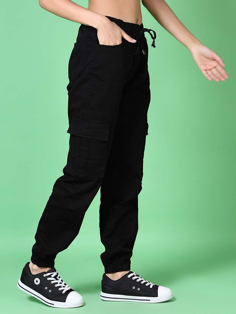 women solid mid rise cargo - 21610276 -  Standard Image - 2